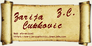 Zarija Čupković vizit kartica